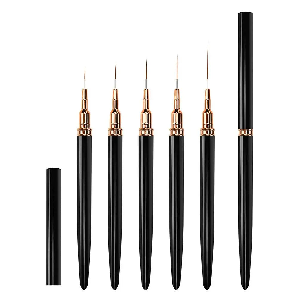 Nail Art Liner Brush UV Gel French Polish Long Lines Painting Drawing Qme Black