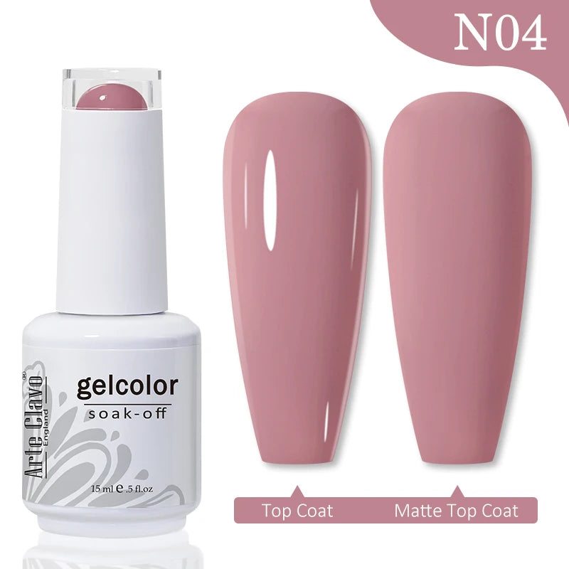 Arte Clavo Gel Nail Polishes Pink Nude Hybrid Lak Manicure Qme N04