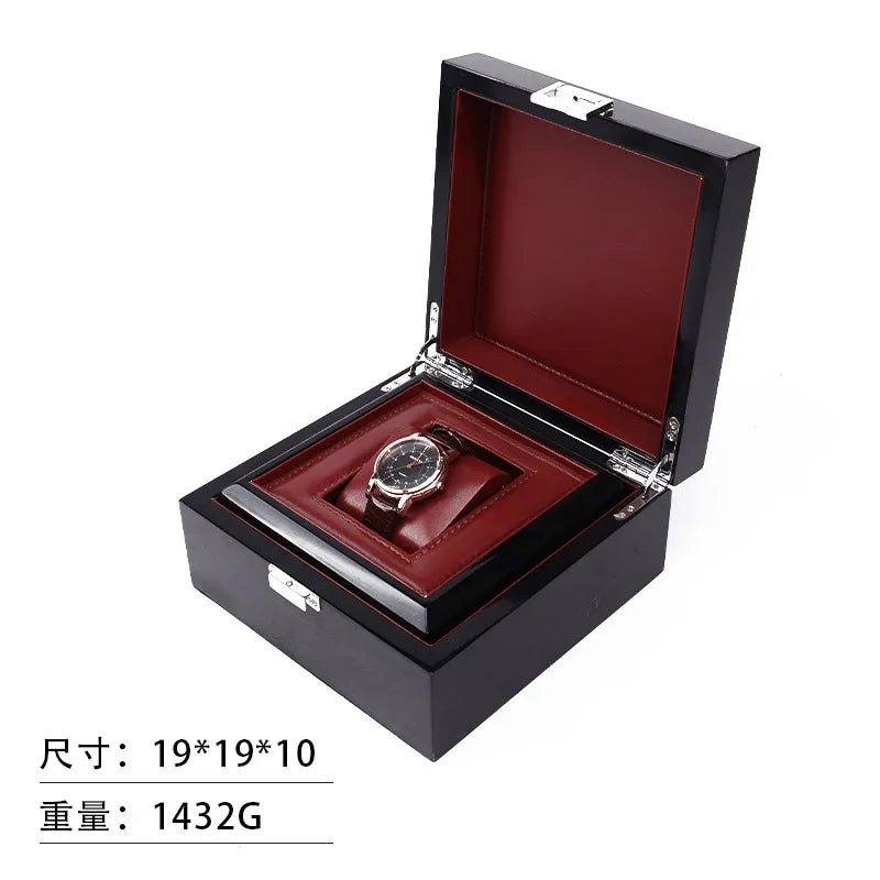 High End Wooden Box Packaging Gift Wooden Box Flip-top Watch Box Jewelry & Watch Packaging Box Solid Wood Watch Storage Box Qme H