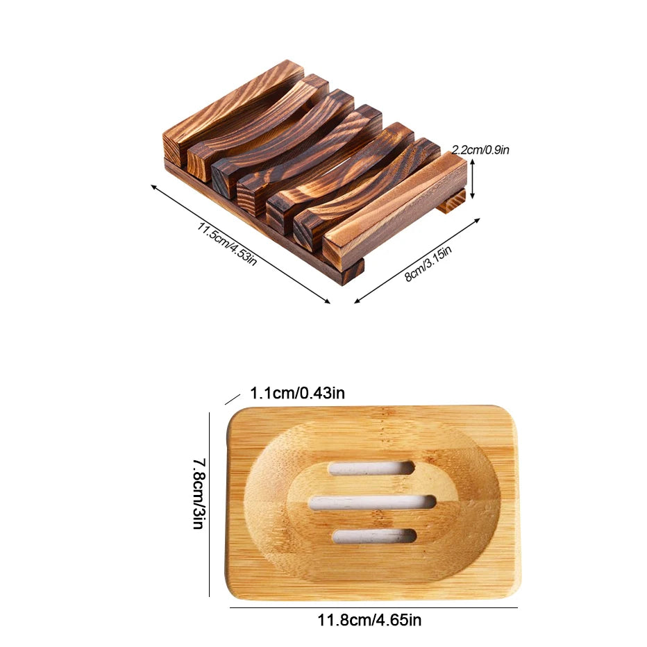 Soap Box Natural Bamboo Dishes Bath Soap Holder Bamboo Case Tray Wooden Prevent Mildew Drain Box Bathroom Washroom Tools Qme