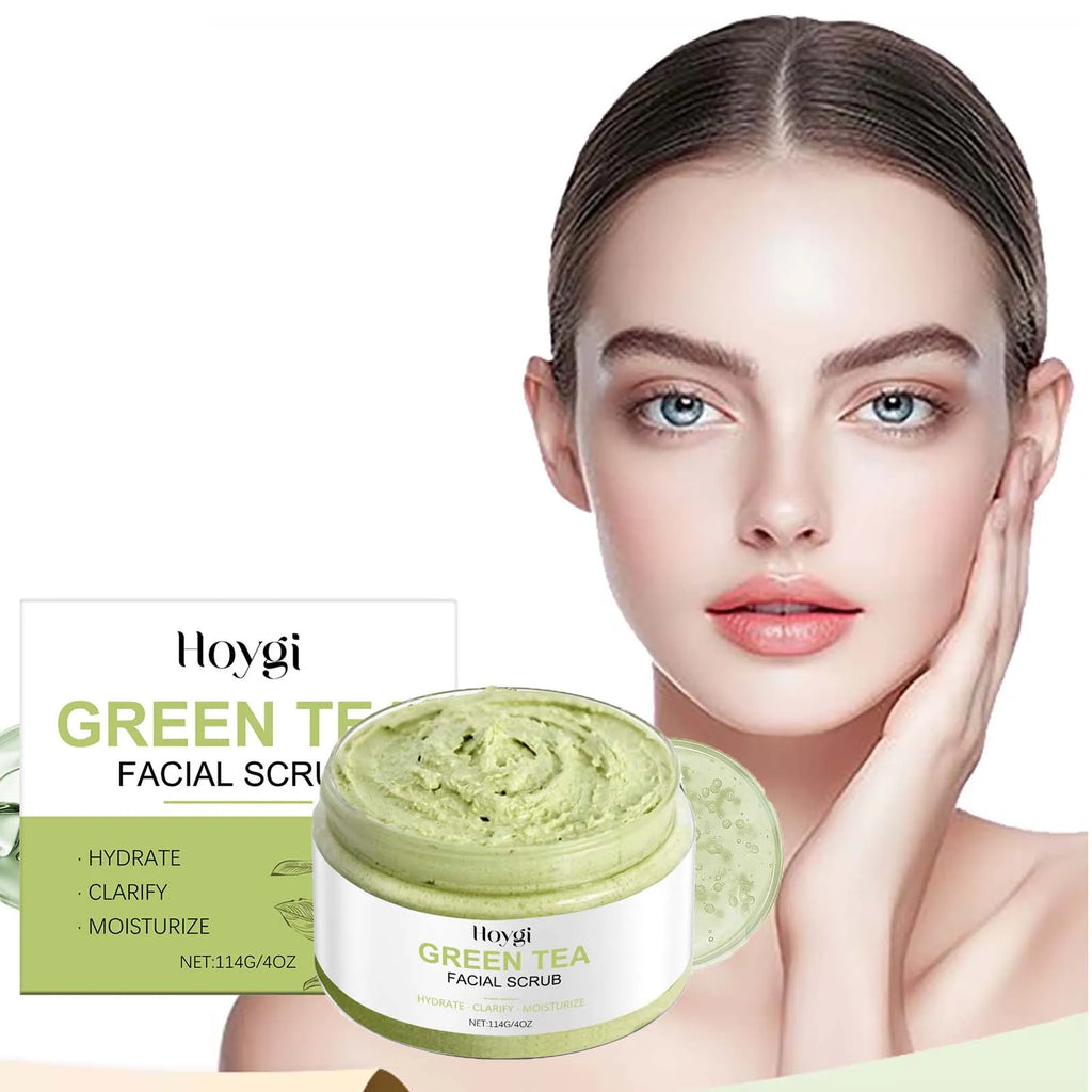 Green Tea Facial Scrub Deep Pore Cleansing Hydrating Blackhead Removal Dead Skin Gentle Exfoliating Scrub Skin Renewal Skin Care Qme 114g