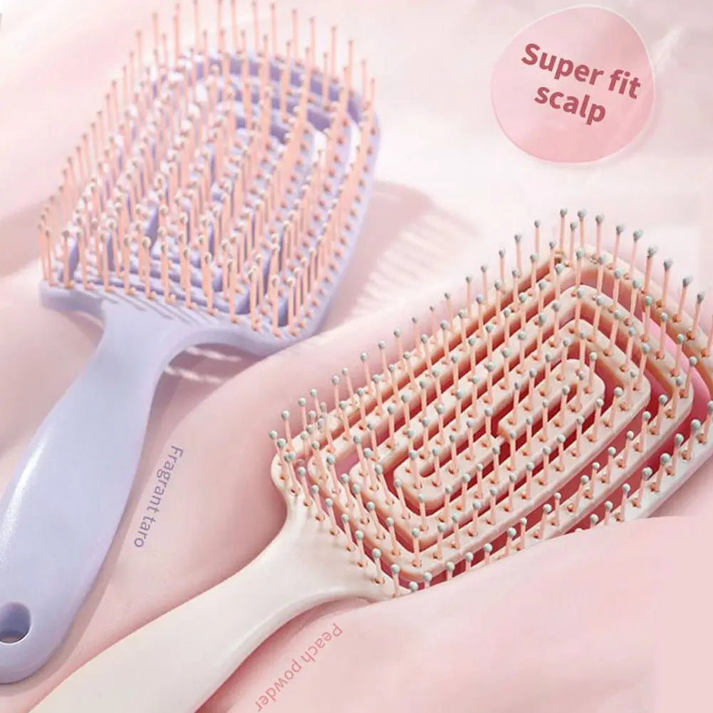 Curly Hair Massage Comb Scalp Reducing Breakage Detangling Brush Fine Qme