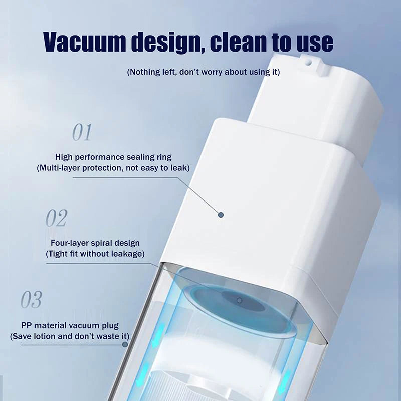 15 30 Square Vacuum Bottle Press Lotion Empty Dispensers Liquid Qme