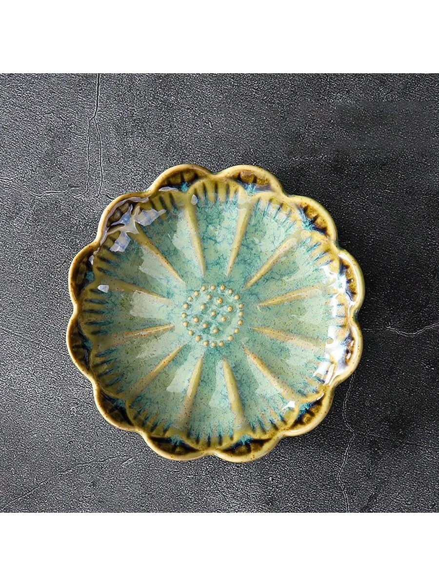 Ceramic Petal Shaped Jewelry Tray Simple Irregular Plate Storage Qme K