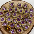 10/12mm Round Crystal Glass Sewing Stone Glue-on Claw Rhinestones Gold Base Button Sew On Rhinestones For Diy Clothes Crafts Qme M 12MM