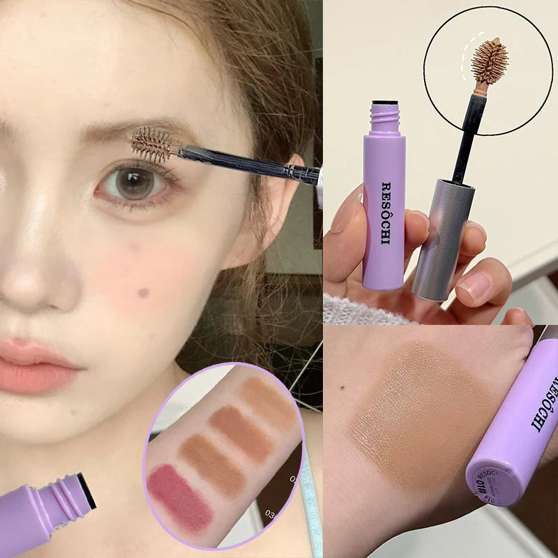 Low-saturation Purple Brown Eyebrow Tint Mascara Non-Smudge Natural 3D Waterproof Quick-Drying Eyebrow Dyeing Cream Cosmetics Qme