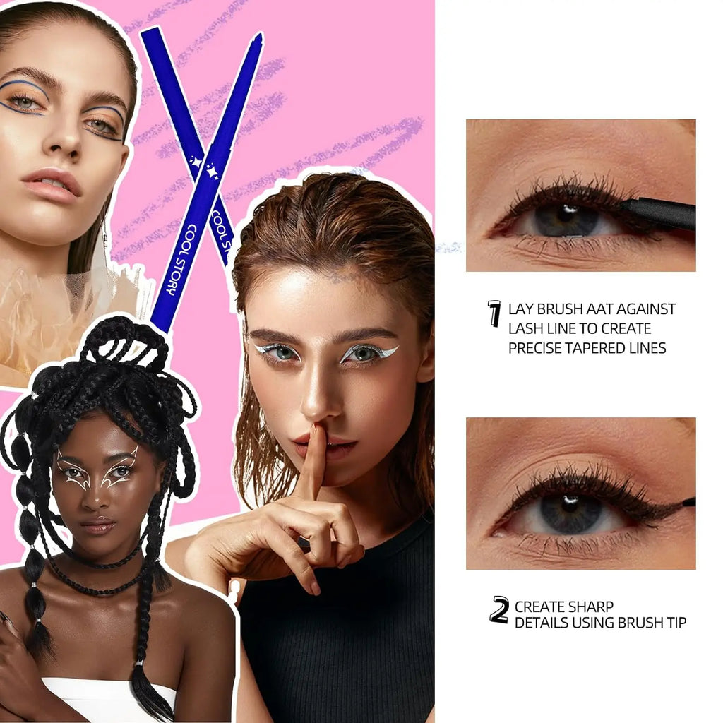 12-color Rainbow Matte Waterproof Eyeliner Professional Ultra Long Qme
