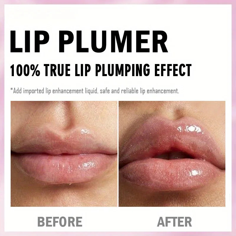 Shimmer Lip Oil Tinted For Fuller Lip Effect, Collagen Lip Gloss, Moisturizing Lip Care Extreme Volume Lip Essence Lips Enhancer Qme