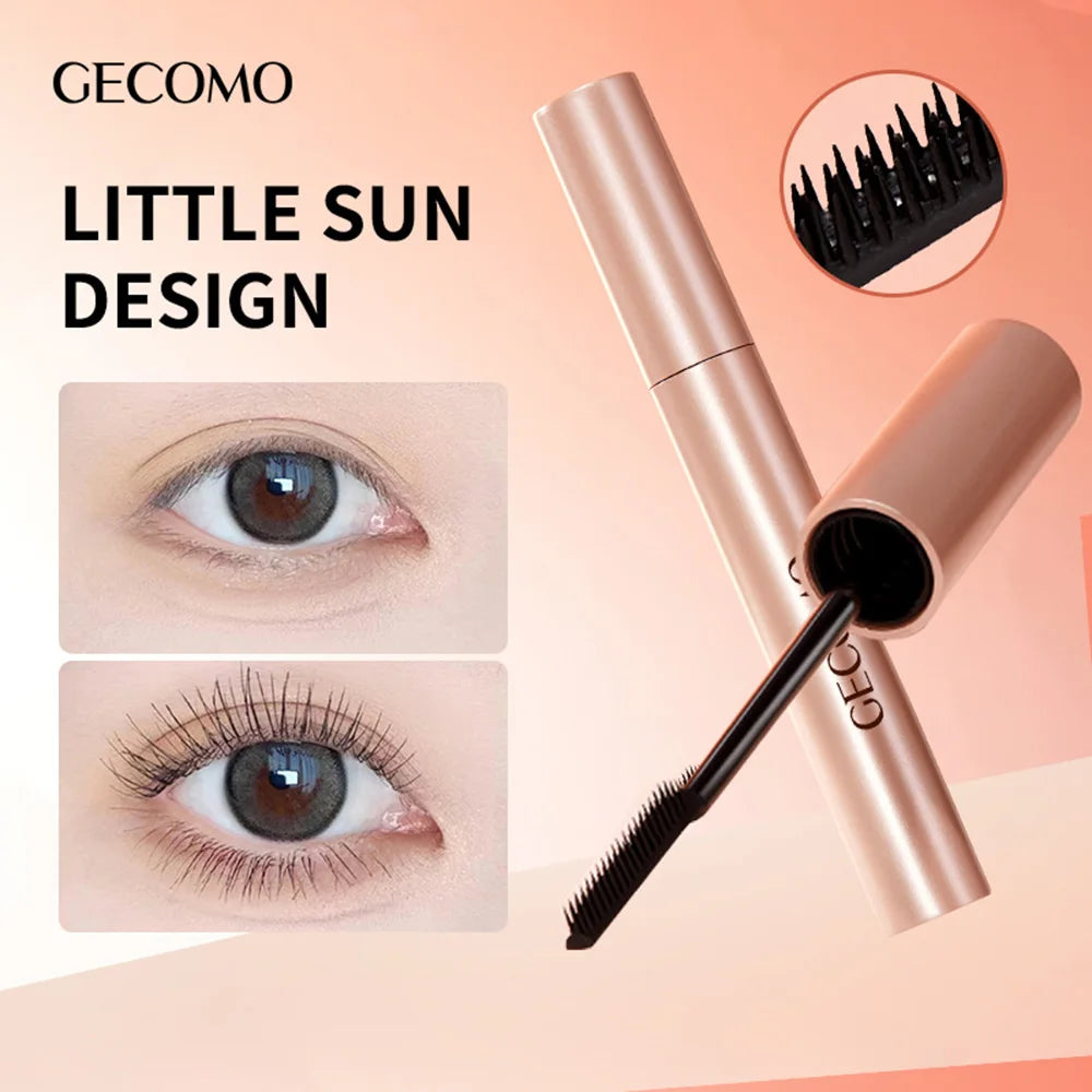 Naturally Curls Thick & Long Last Mascara with Silicone Brush Head Gecomo Mascara Specially Customized for Asian Lady Qme