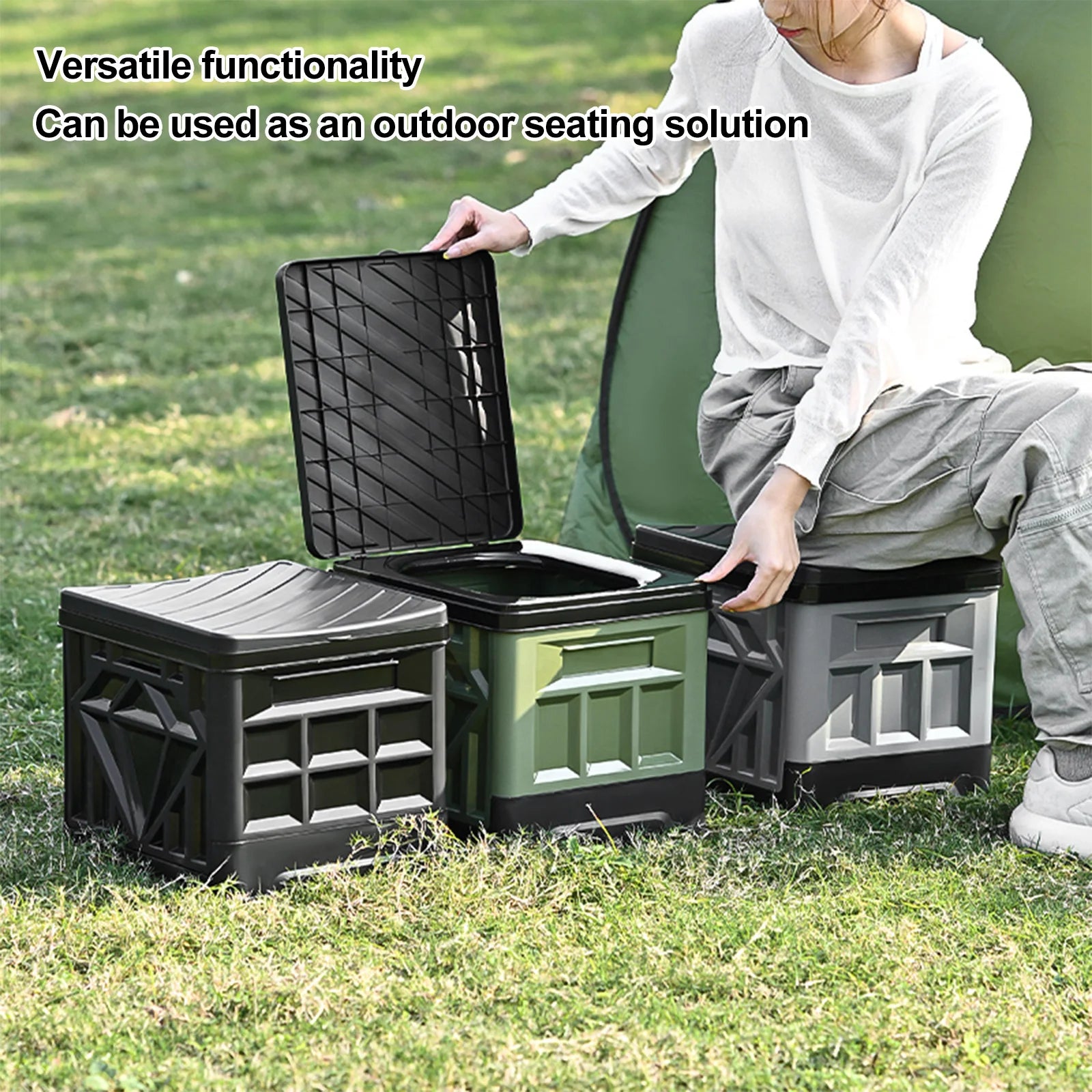 Folding Collapsible Toilet for Adults & Kids Emergency Toilet with Lid & Reusable for Camping Travel Outdoor Car RV & Emergency Qme