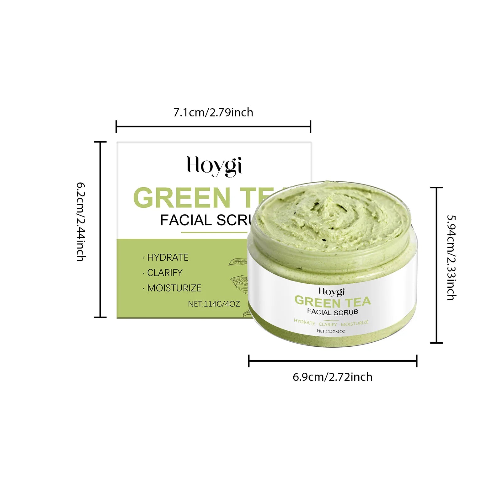 Green Tea Facial Scrub Deep Pore Cleansing Hydrating Blackhead Removal Dead Skin Gentle Exfoliating Scrub Skin Renewal Skin Care Qme