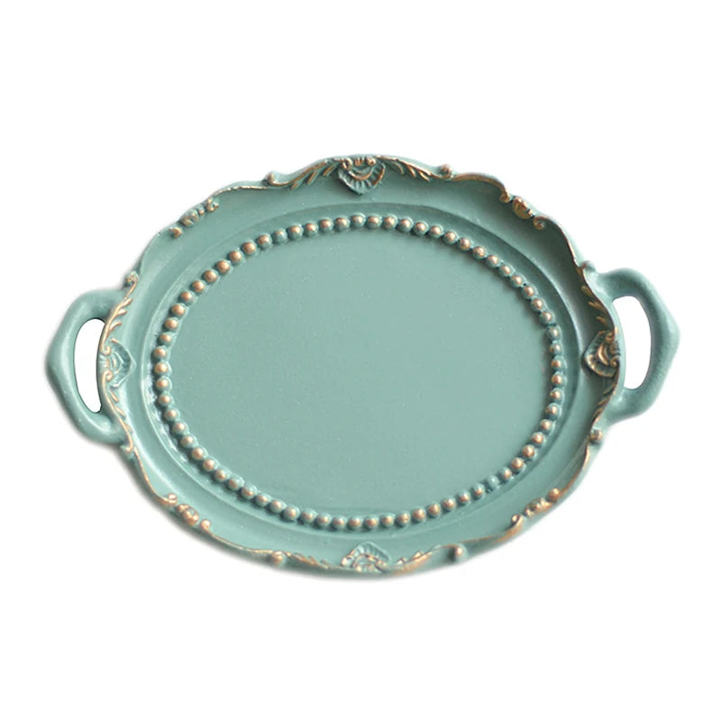 European Retro Mini Jewelry Tray Necklace Rings Displays Showing Qme
