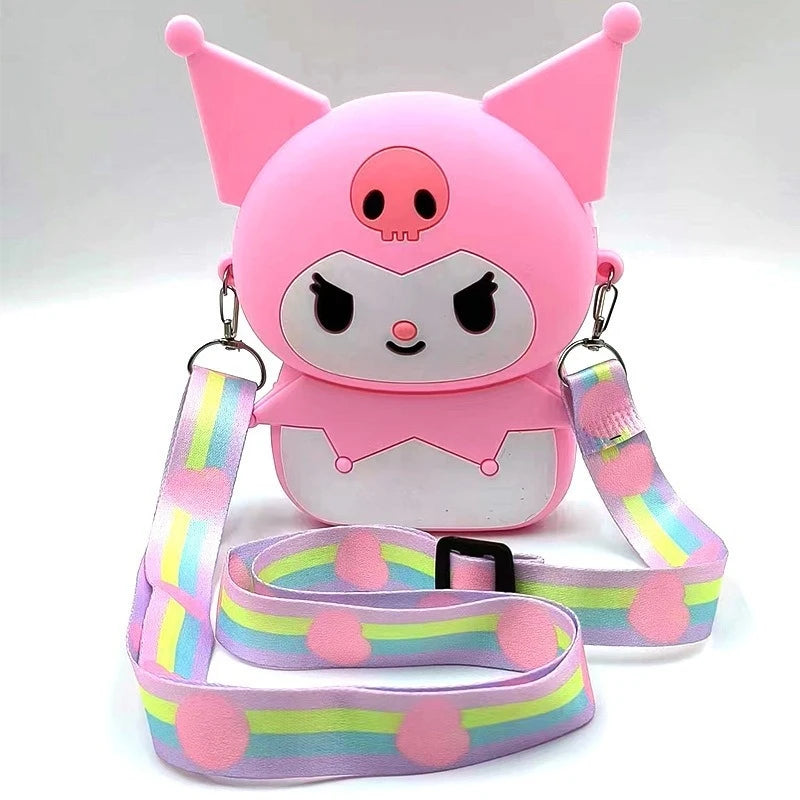 Kuroomi Cute Cat-shaped Silicone Coin Purse Multi-color Strap Qme