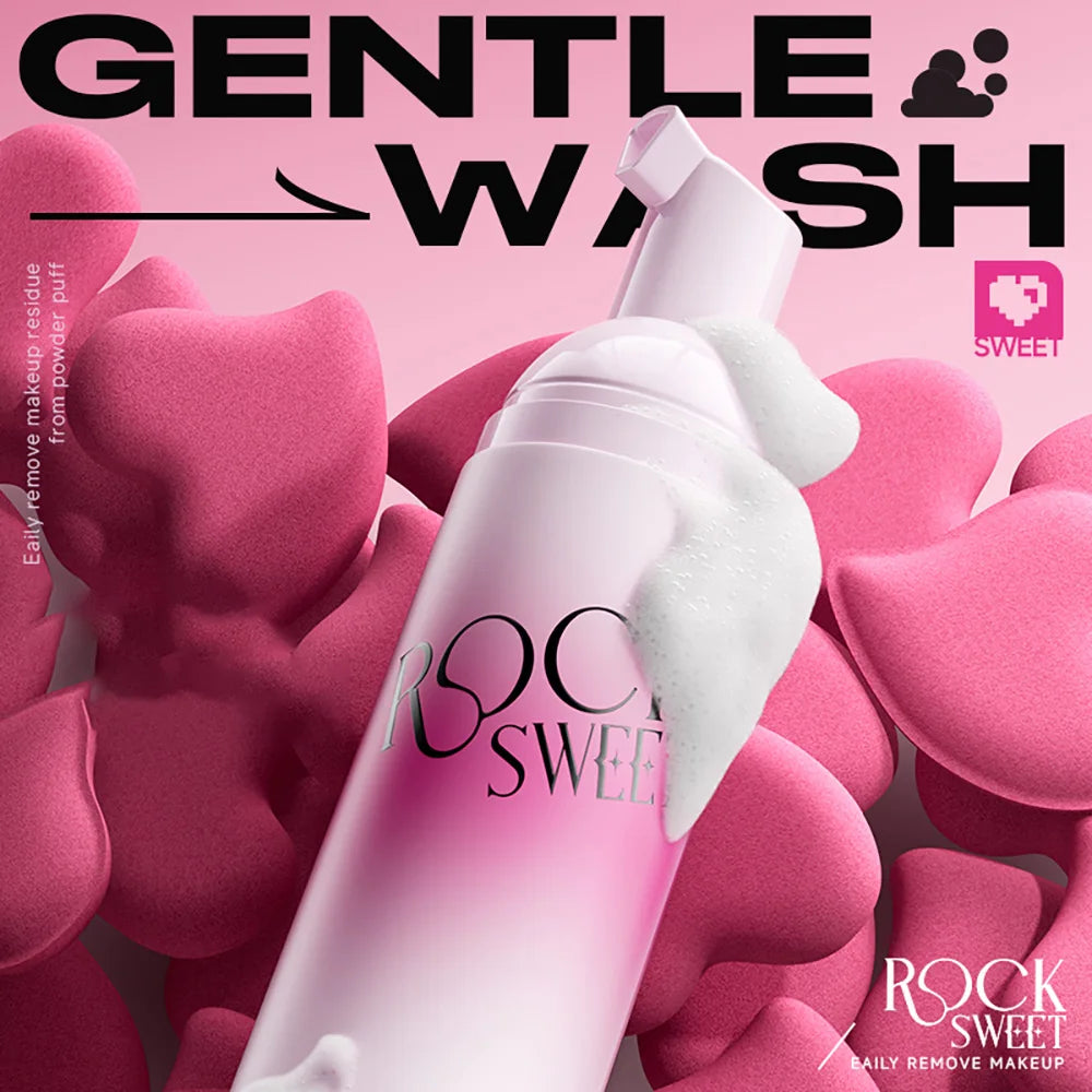 Rock Sweet Powder Puff Cleaning Mousse Beauty Egg Makeup Brush Qme