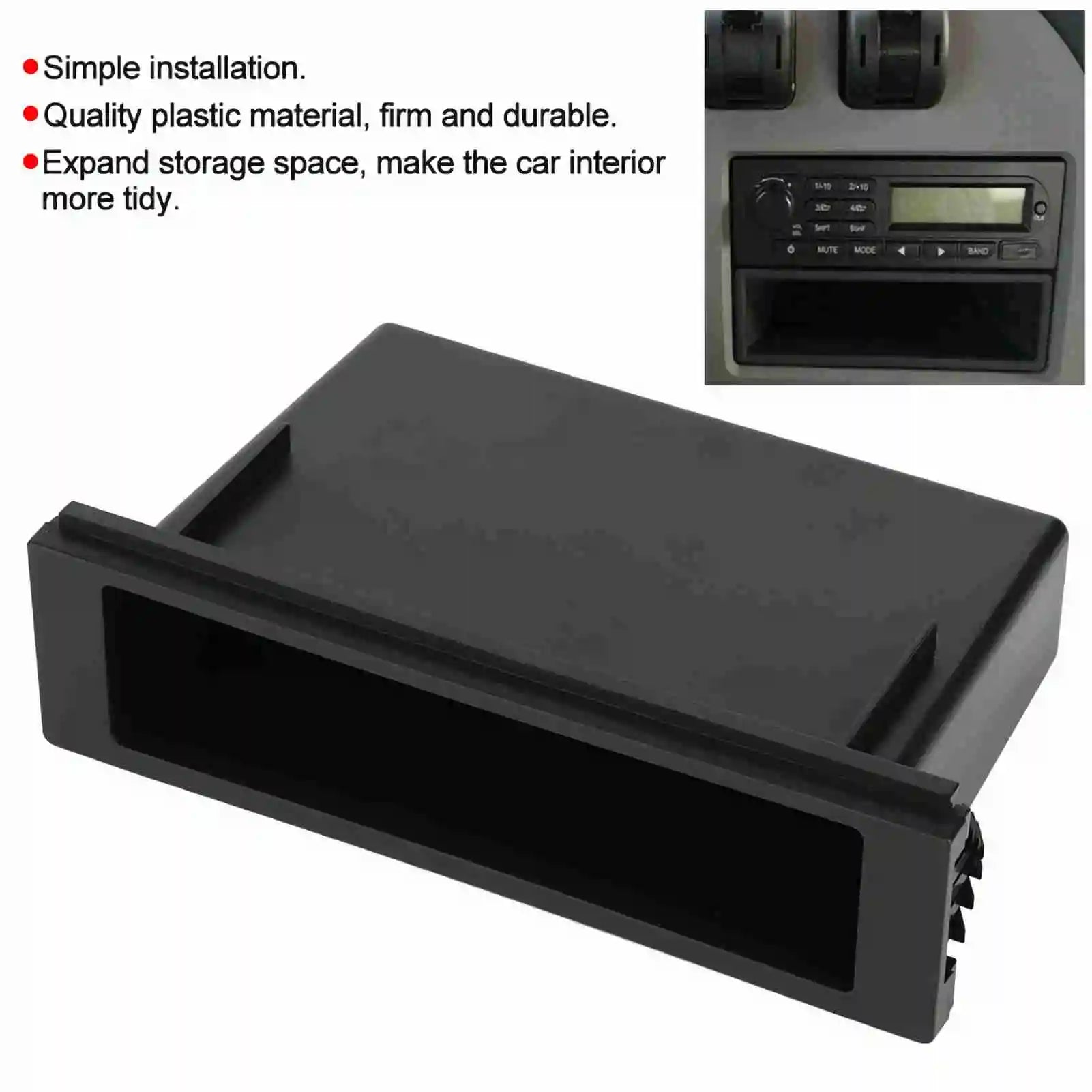 1Din Car Stereo Radio Storage Box Inner Organizer Fits for Radio Storage Box Stereo Radio Car Accessories Qme