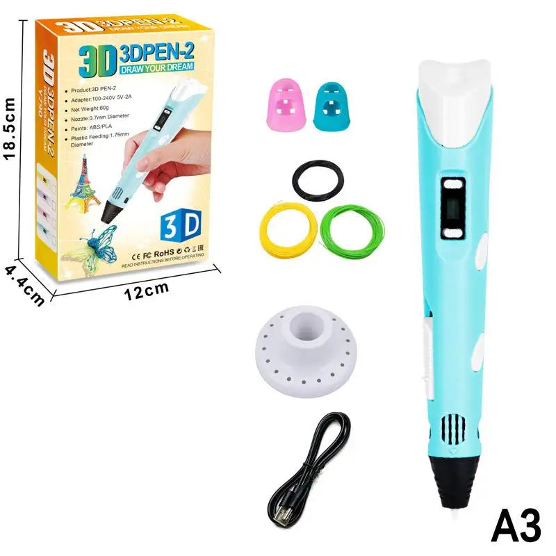 3D Printing Pen Digital Display Intelligent Making Doodles Graffiti Qme A3