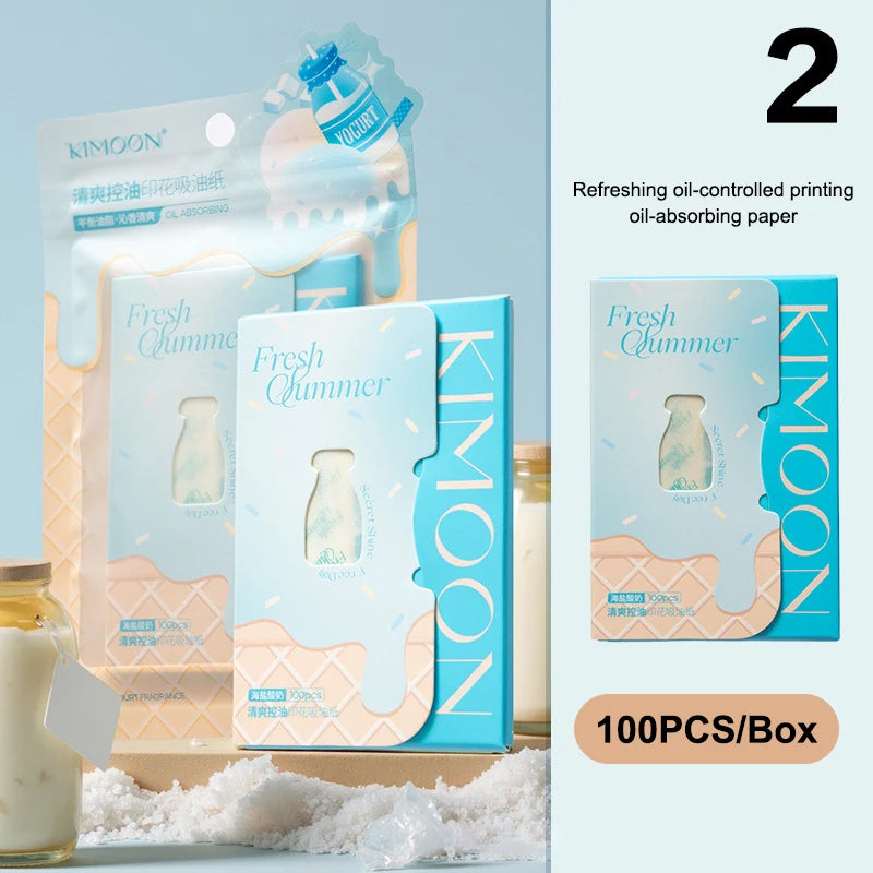 100 Sheets Portable Blotting Papers Oil-absorbing Facial Wipes Oil Qme 2