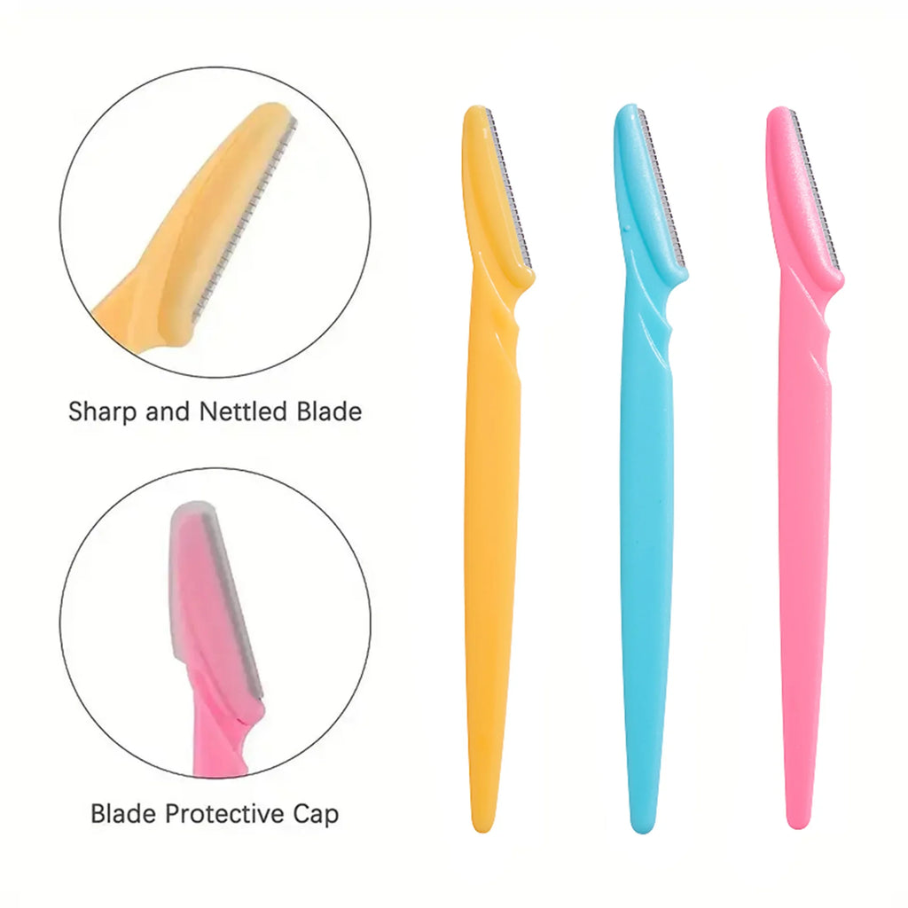 30/10Pcs Bottle Eyebrow Razors With Container Facial Eye Brow Trimmer In Case Hair Removal Shaver Safe Blades Trimming Tools Qme