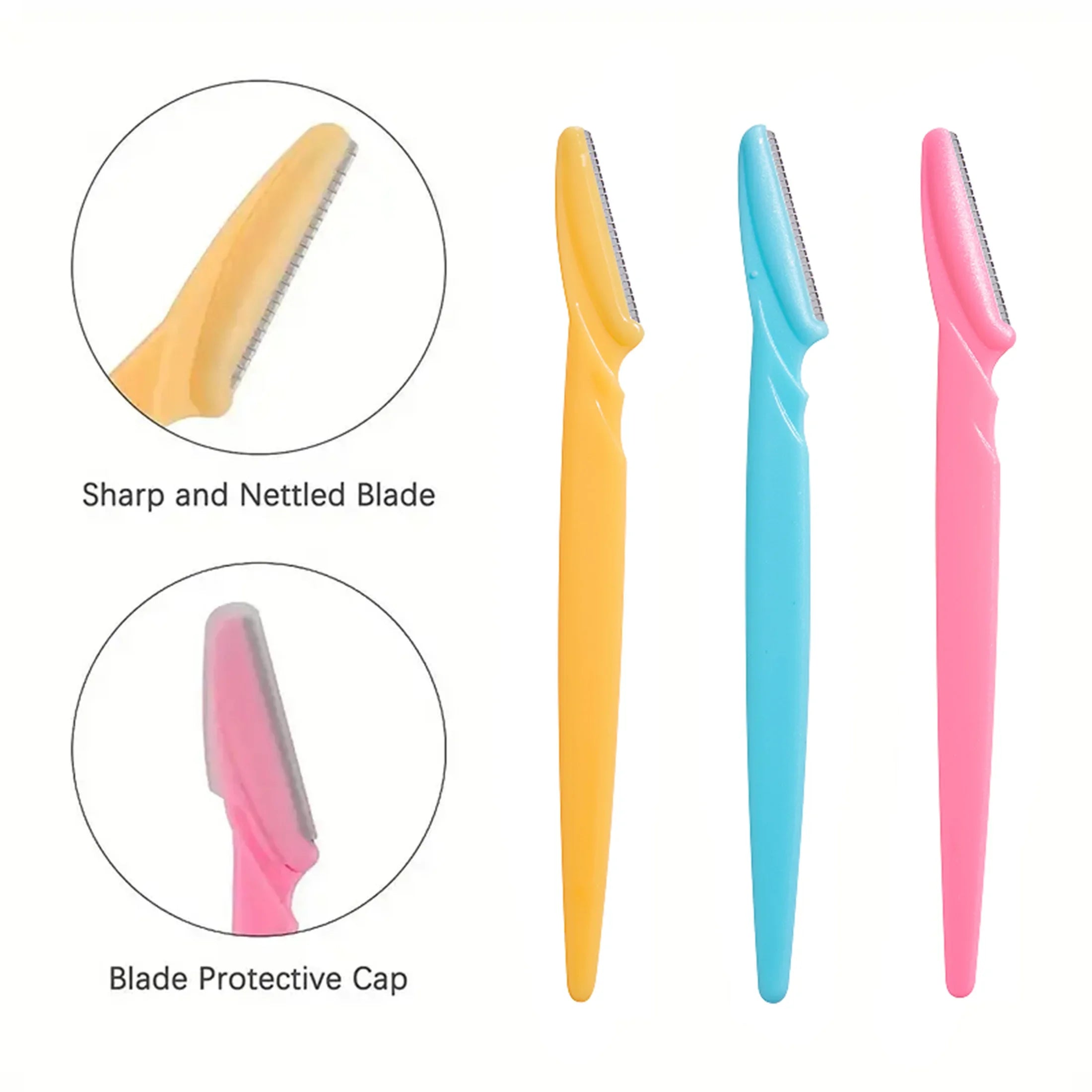 30/10Pcs Bottle Eyebrow Razors With Container Facial Eye Brow Trimmer In Case Hair Removal Shaver Safe Blades Trimming Tools Qme