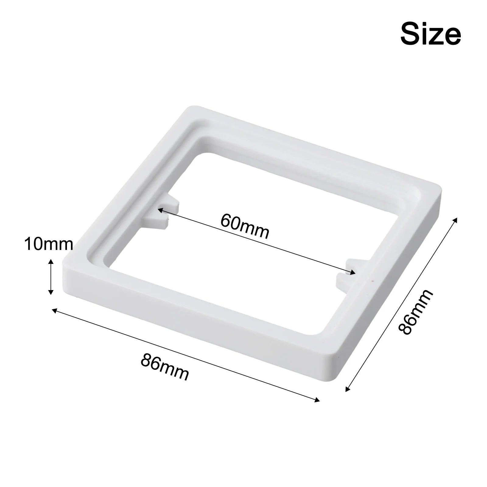 2pcs Switch Surround Plate Wall Panel Decoration 10MM Single Socket Spacer Socket Plate White Grey Gold Frame With 4x Screws Qme