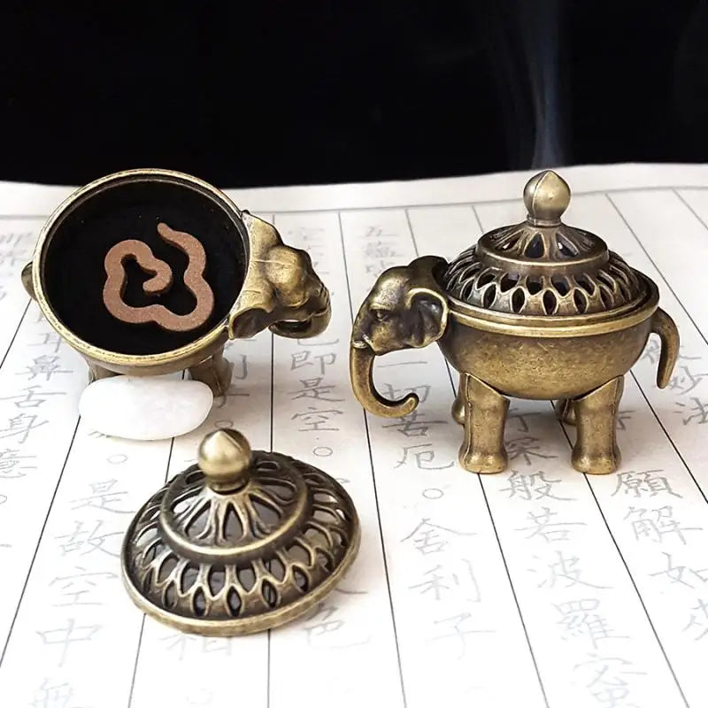 Handle Yoga Meditation Home Decor Ancientstyle Elephant Lucky Incense Qme