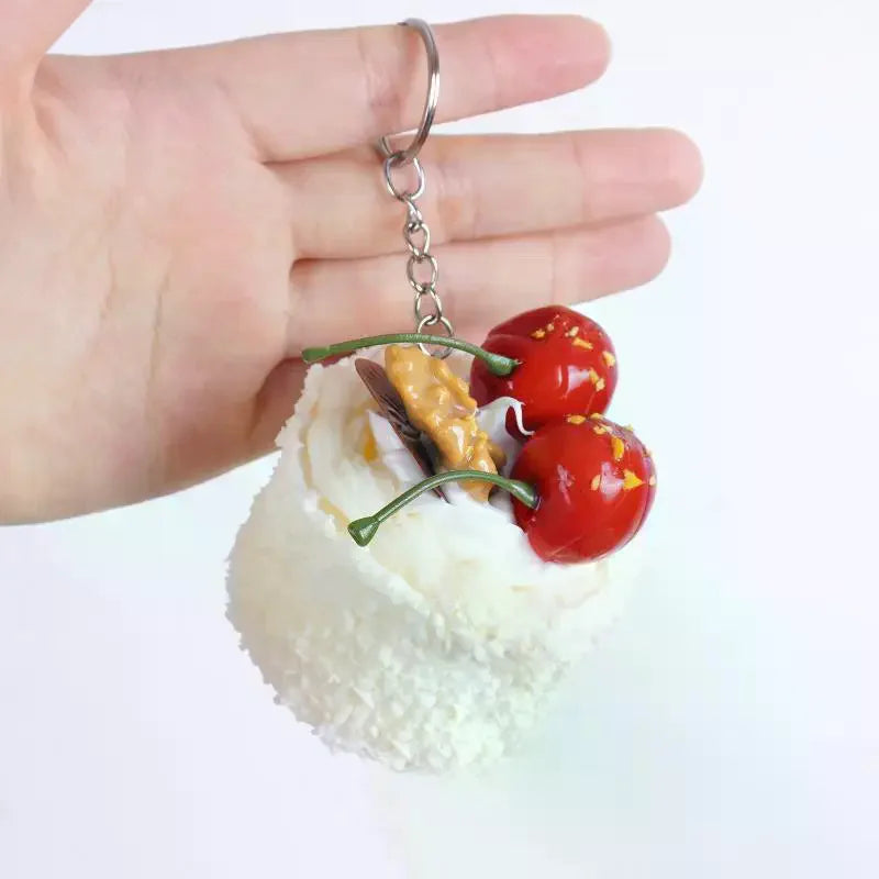 Artificial Coconut Cream Mousse Dessert PU Simulation Cake Fake Food Model Refrigerator Sticker Home Kitchen Decoration Prop Qme
