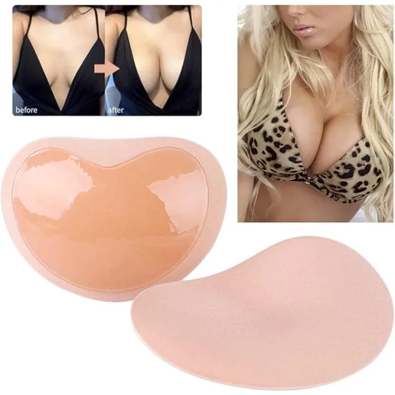 Chest Push Up Sticky Bra Thicker Sponge Pads Breast Lift Enhancer Qme