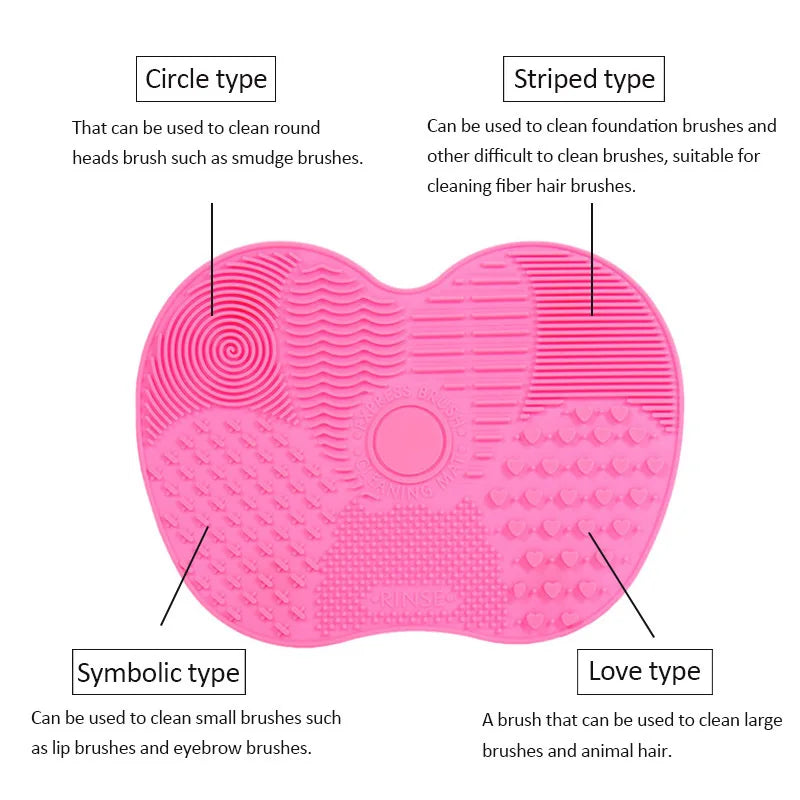 Scrubbing Pad Cosmetic Brush Cleaning Silicone Suction Cup Apple Qme