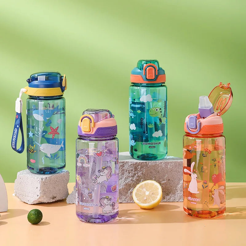 Cute Cartoon Printed Kids Water Cup Popular Portable Children Qme