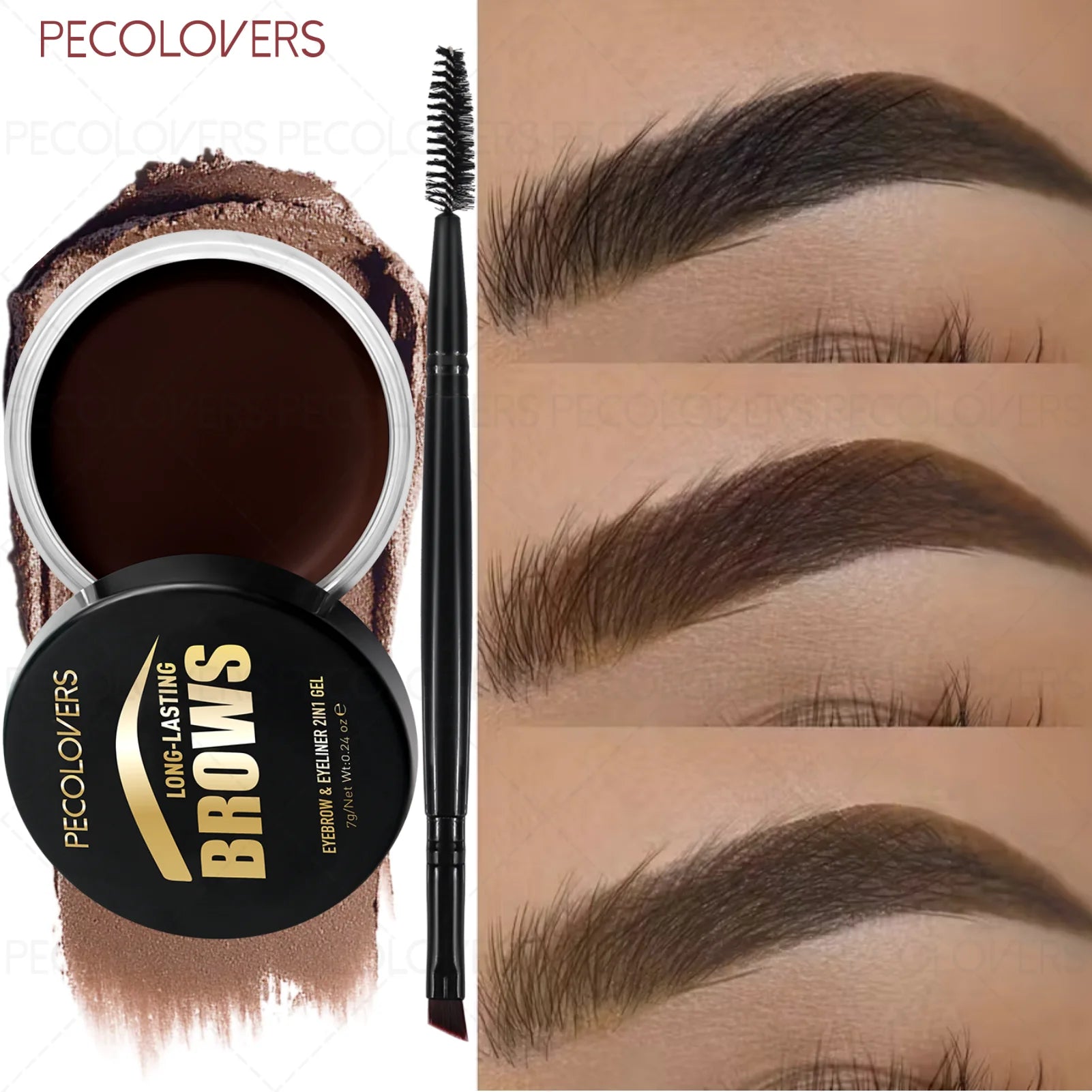 1 Brow Eyeliner Gel Soft Brush Long-lasting Eyebrow Powder Easy Qme