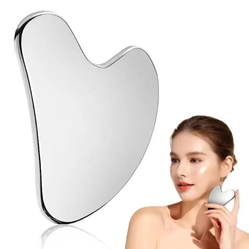 Stainless Steel Gua Sha Scraper Heart Shape Universal Face Massager Qme