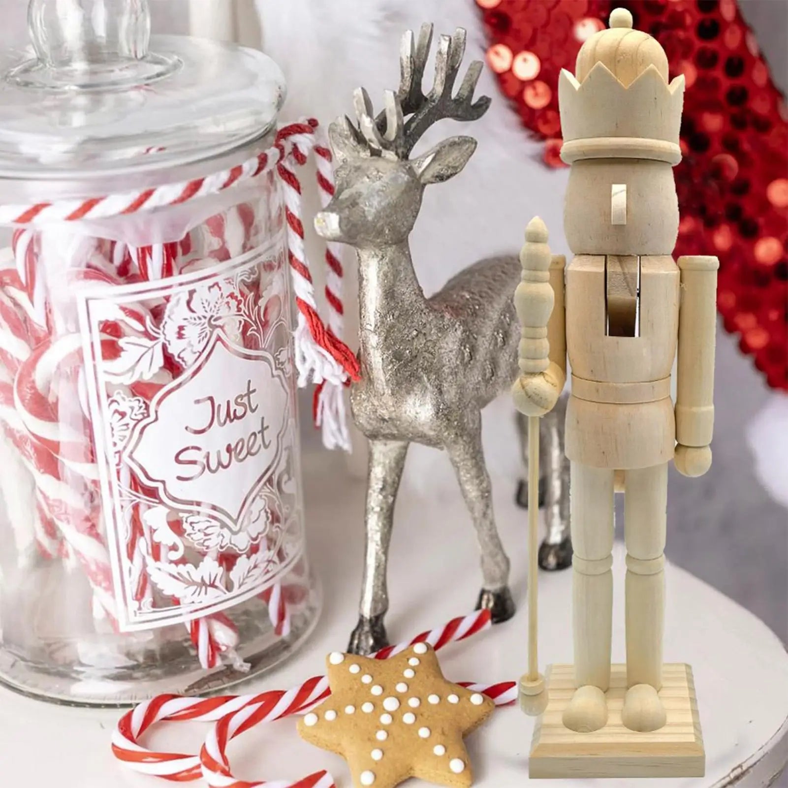 Christmas Nutcrackers 3D Carving Wooden Classic Figurine Wood Qme