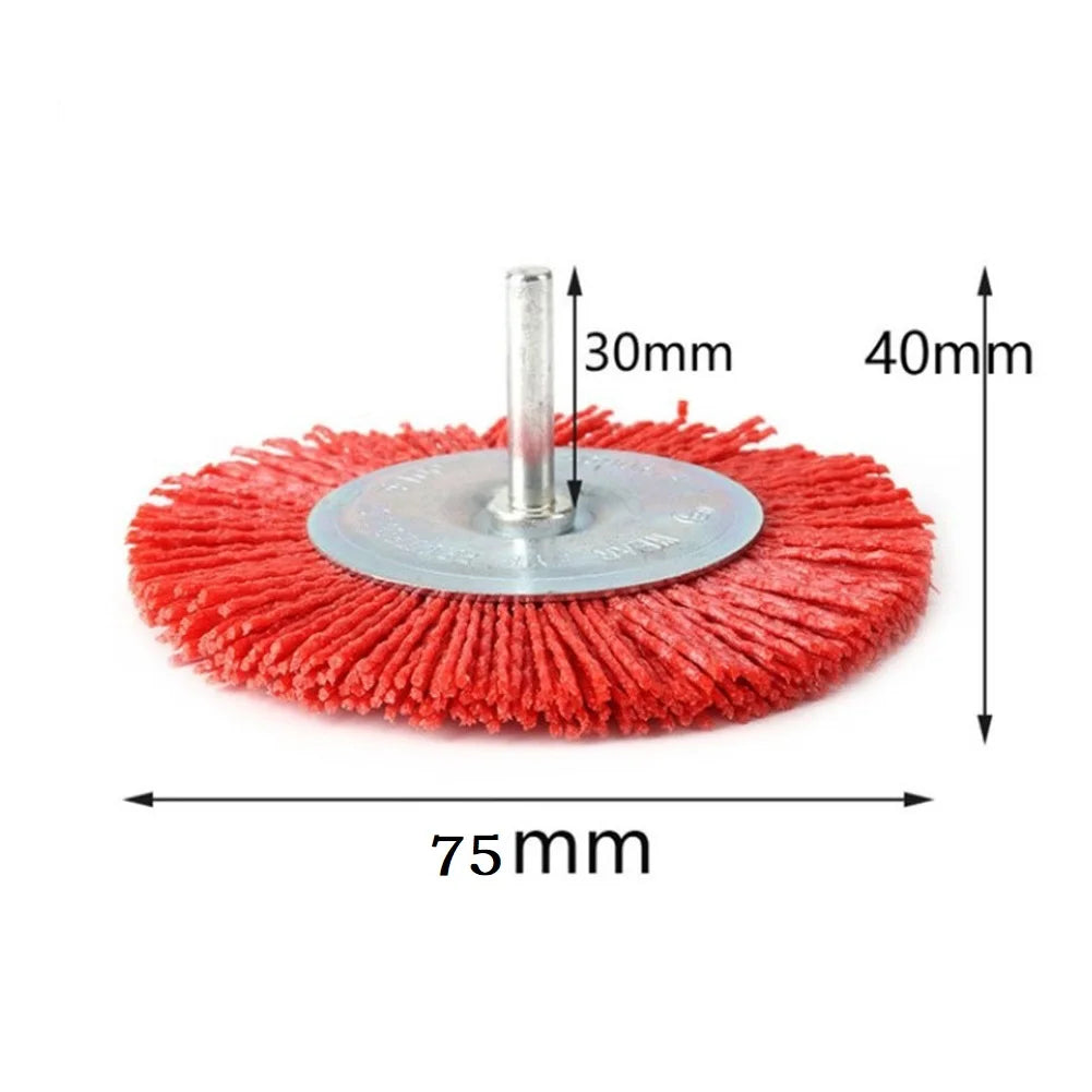1 Pc Nylon Cup Brush Abrasive Wire Wheel Polishing Deburring 50/75/100mm Removing Paints Brush 6mm Shank Angle Grinder Qme 75mm