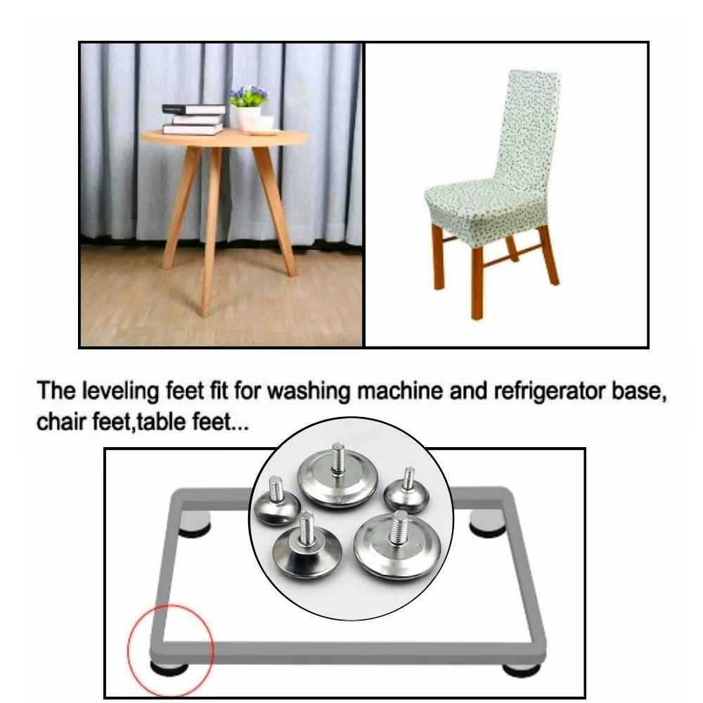 4Pcs Adjustable Stainless Steel Furniture Legs Table Cabinet Anti-slip Fixed Leveler Universal Household Accessories Qme