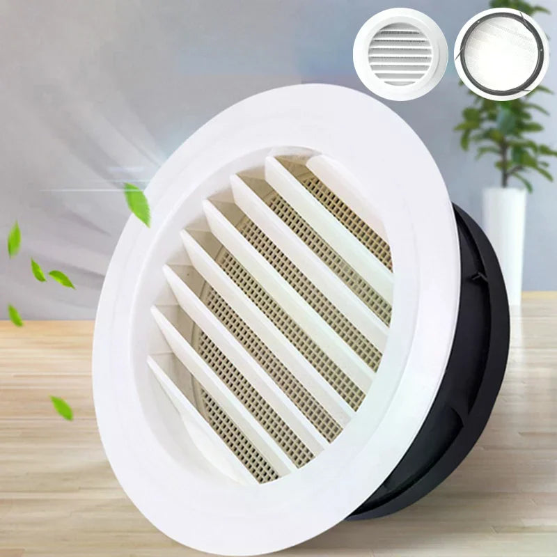 1pcs Exterior Wall Air Vent Grille Plastic Round Air Exhaust Vent Grille Ducting Qme
