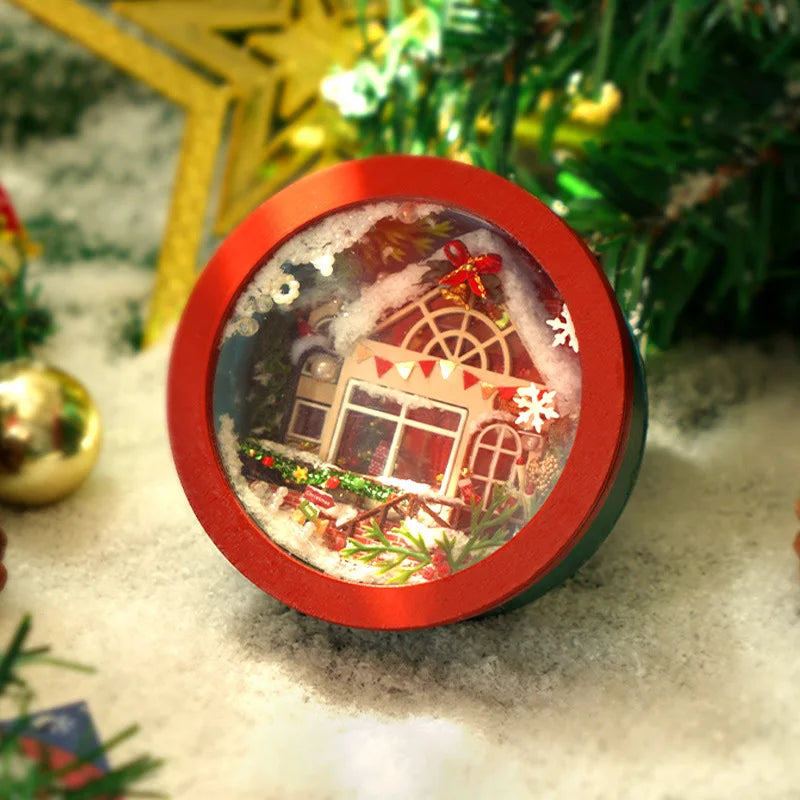 Wooden Christmas Cottage Toys DIY Mini House Decorations Home Holiday Qme A