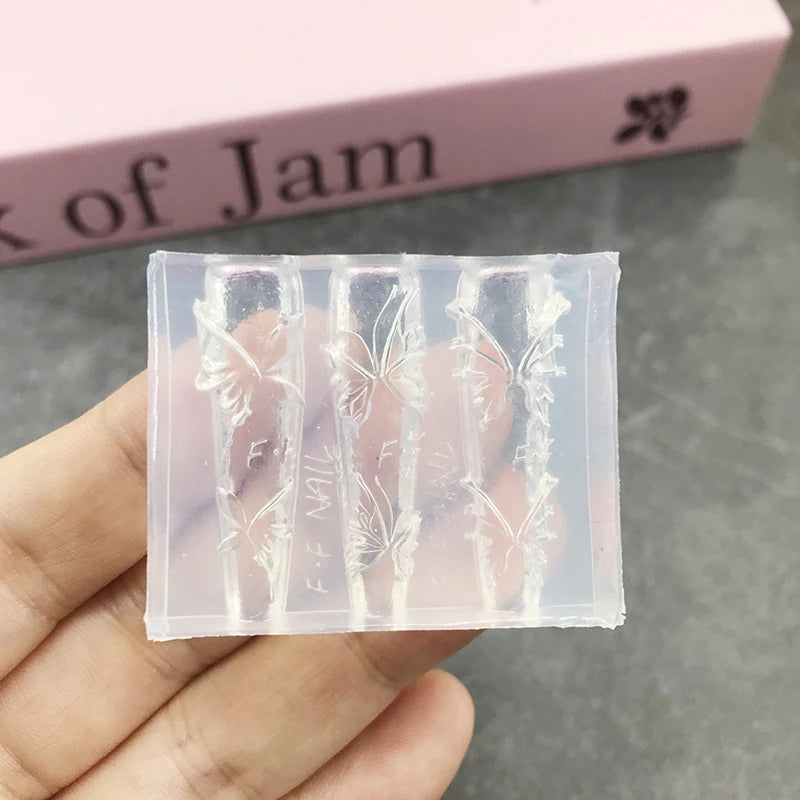 3D Silicone Transparent Nail Mold Lotus Leaves Nails Carving Mold Template DIY Nail Art Decoration Manicure Design Tools Qme style 25