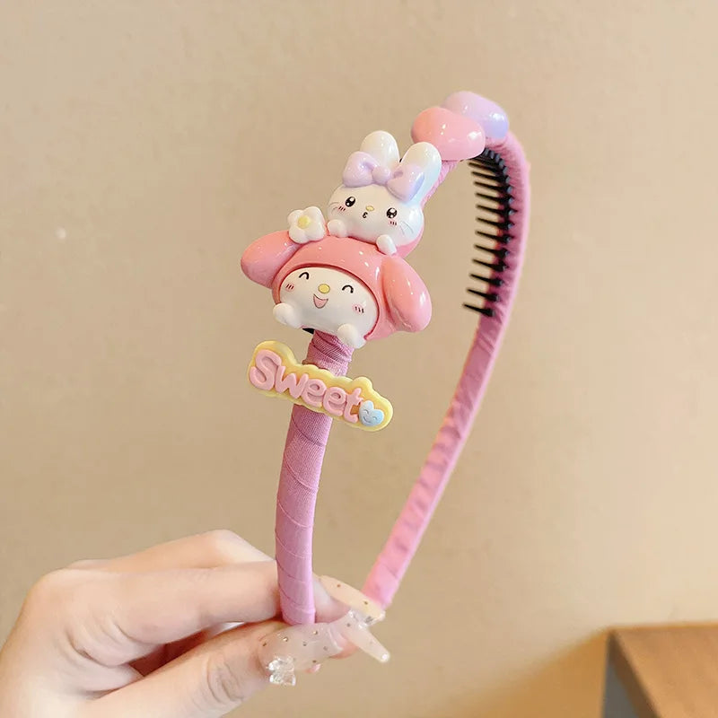 Hello Kitty Kuromi Cartoon Hair Accessories Student Headbands Qme 6