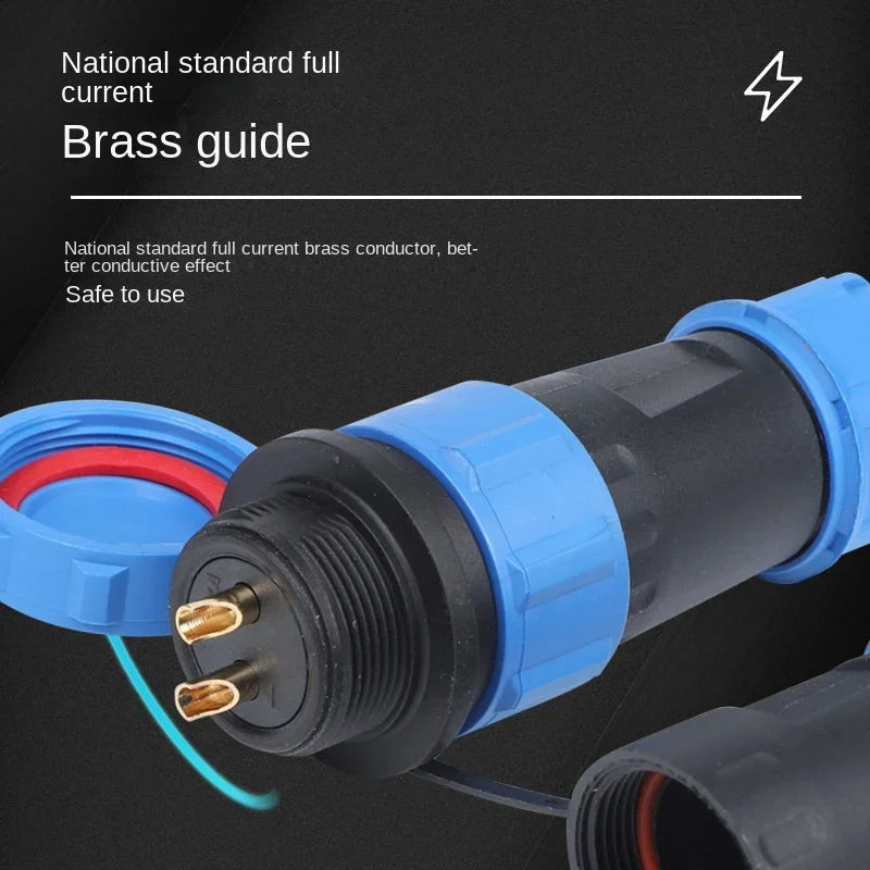 2PCS SP17D Waterproof Docking Connector IP68 2 Pin 3pin 4pin 5pin 7pin 9pin Power Cable Connector SP17 Qme