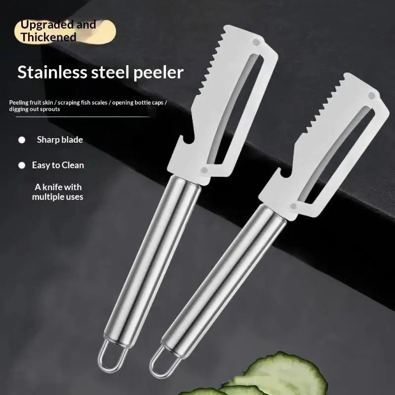 Stainless Steel Cutter Peeler Quick Safe Fruit Peeling Pit Removal Qme 2PCS C