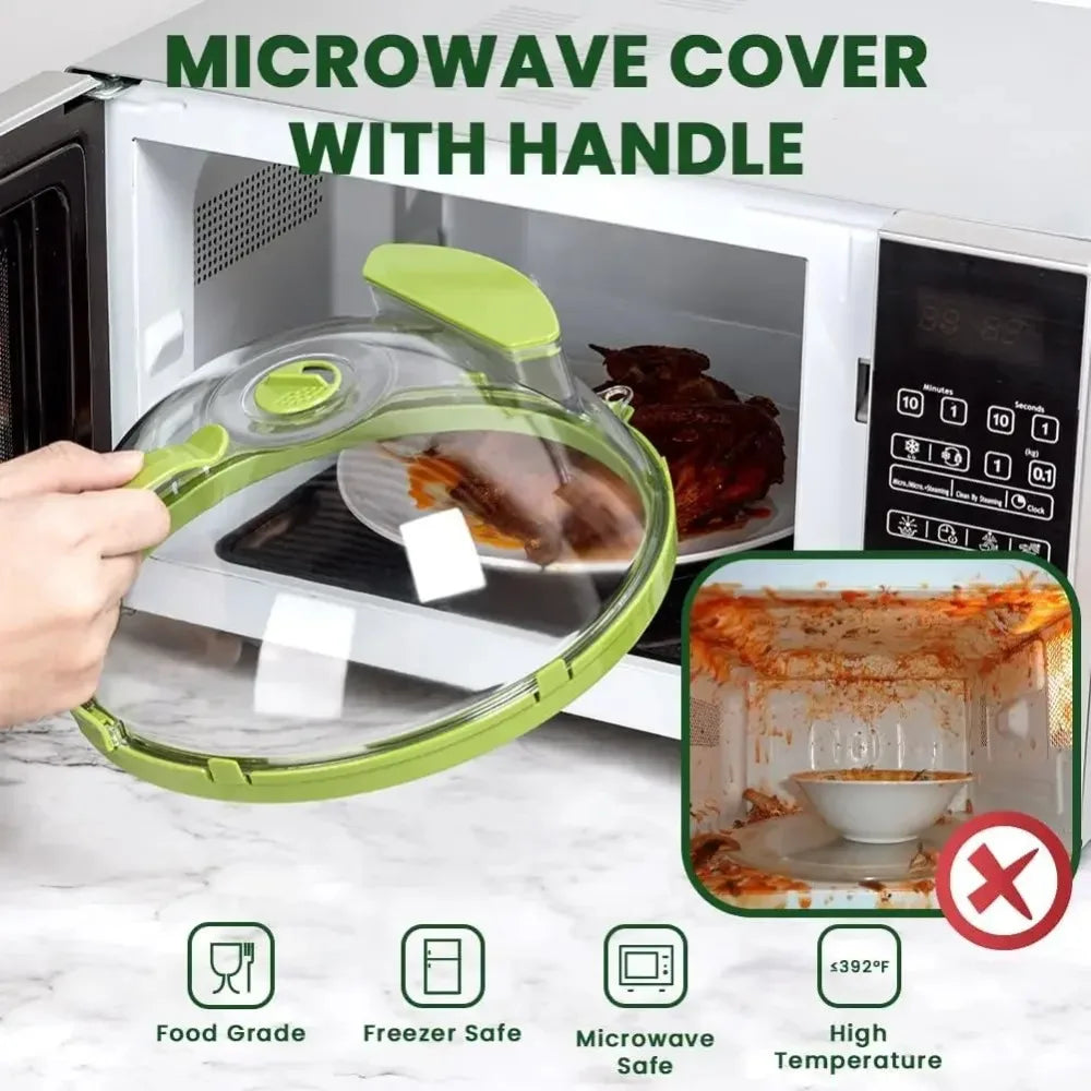 Versatile Clear Microwave Splatter Cover Water Steamer Ergonomic Qme