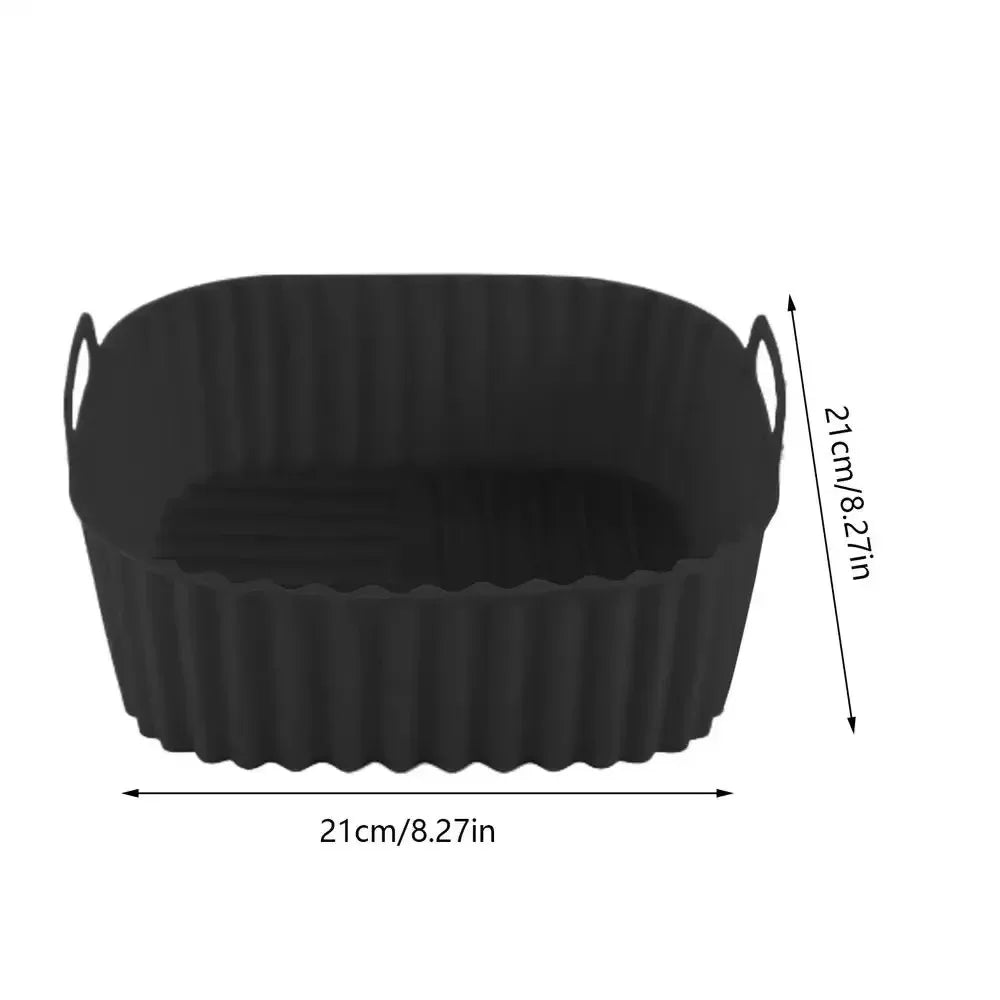 Square Reusable Silicone Air Fryer Liners Non-stick Heat Resistant Baking Liner for 4-7QT Home Kitchen Cooking & Baking Supplies Qme