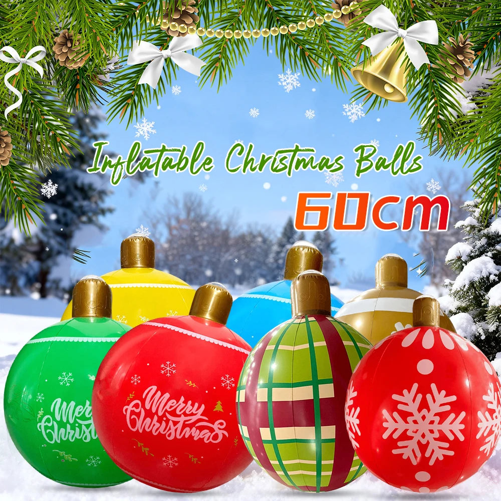 24 Inch Giant Inflatable Christmas Ball Outdoor Christmas Decorations New Years Christmas Ornaments Christmas Decorations Ball Qme