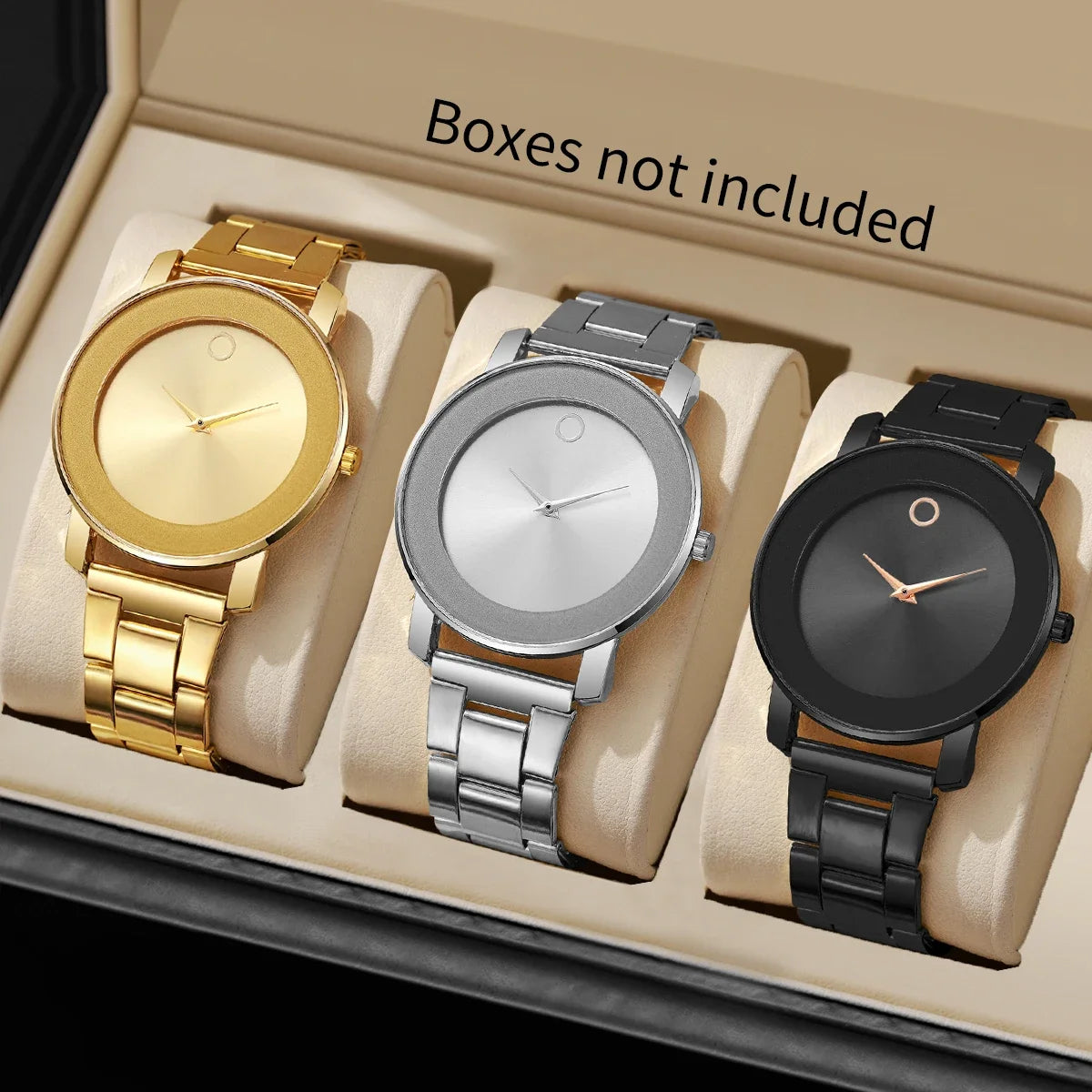 3 pçs moda masculina relógios de negócios conjunto simples dial relógio de quartzo para relógio masculino reloj hombre Qme 3pcs