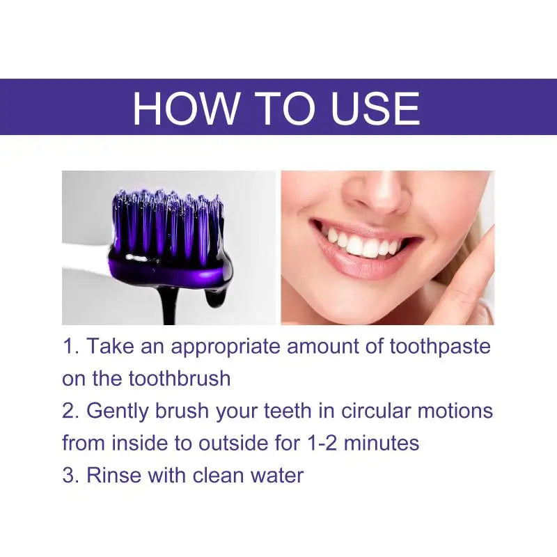 Advanced Purple Whitening Toothpaste Professional Stain Removal Odor Qme