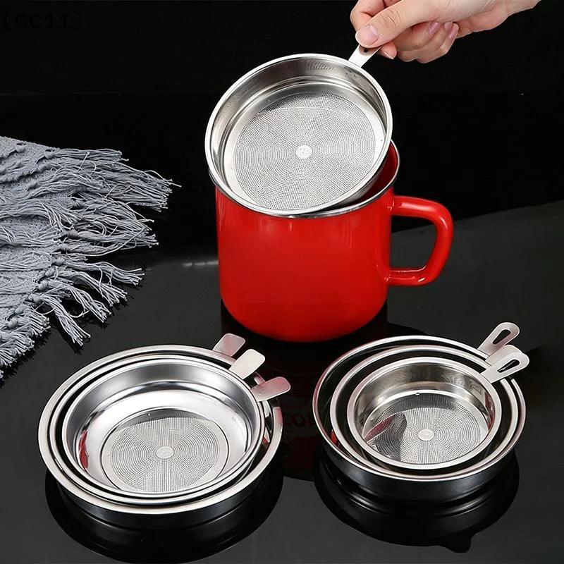 Stainless Steel Fine Mesh Food Strainer Durable Dense Holes Kitchen Qme
