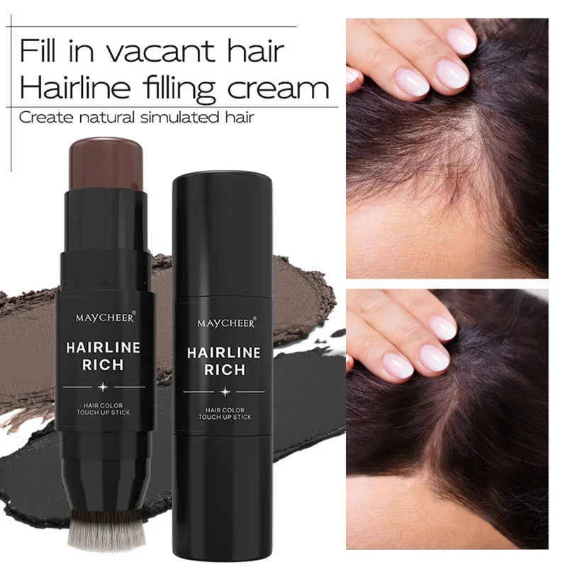 2 In 1 Root Cover Up Stick Waterproof Easy Application Head Root Concealer Long Lasting Sweatproof Temporary Hair Dye Stick Qme