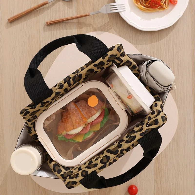 B Large Capacity Insulated Lunch Bag Portable Fashion Thermal Cooler Tote For Office Commuting Picnic Outdoor Daily Use Qme