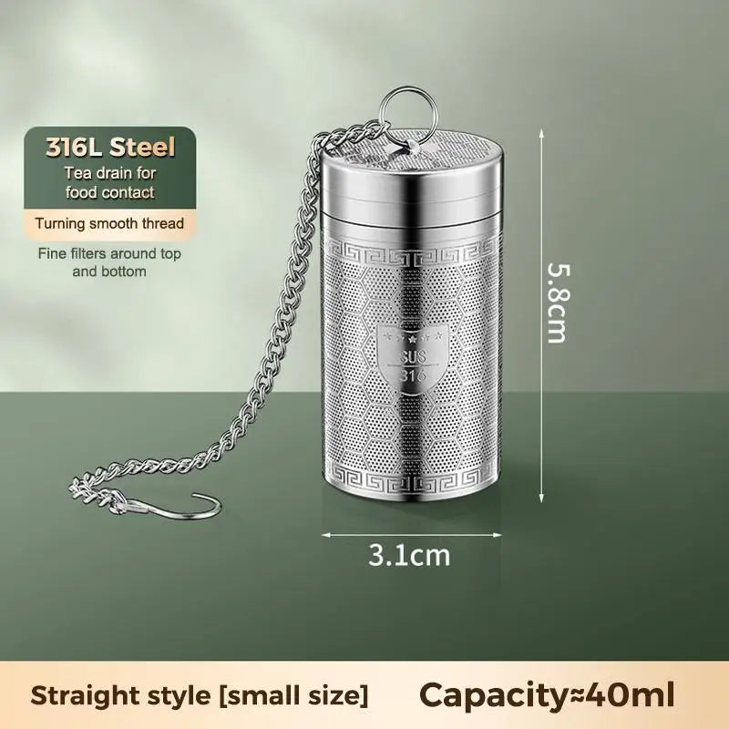 316 Stainless Steel Tea Infuser With Ultra Fine Mesh Extender Chain For Home Office Travel Brewing Loose Leaf Tea Qme A5