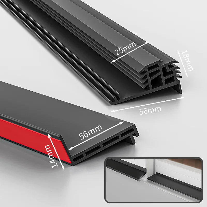 1 1m TPE Waterproof Self Adhesive Strip Window Glass Door Balcony Qme L set 1.1M
